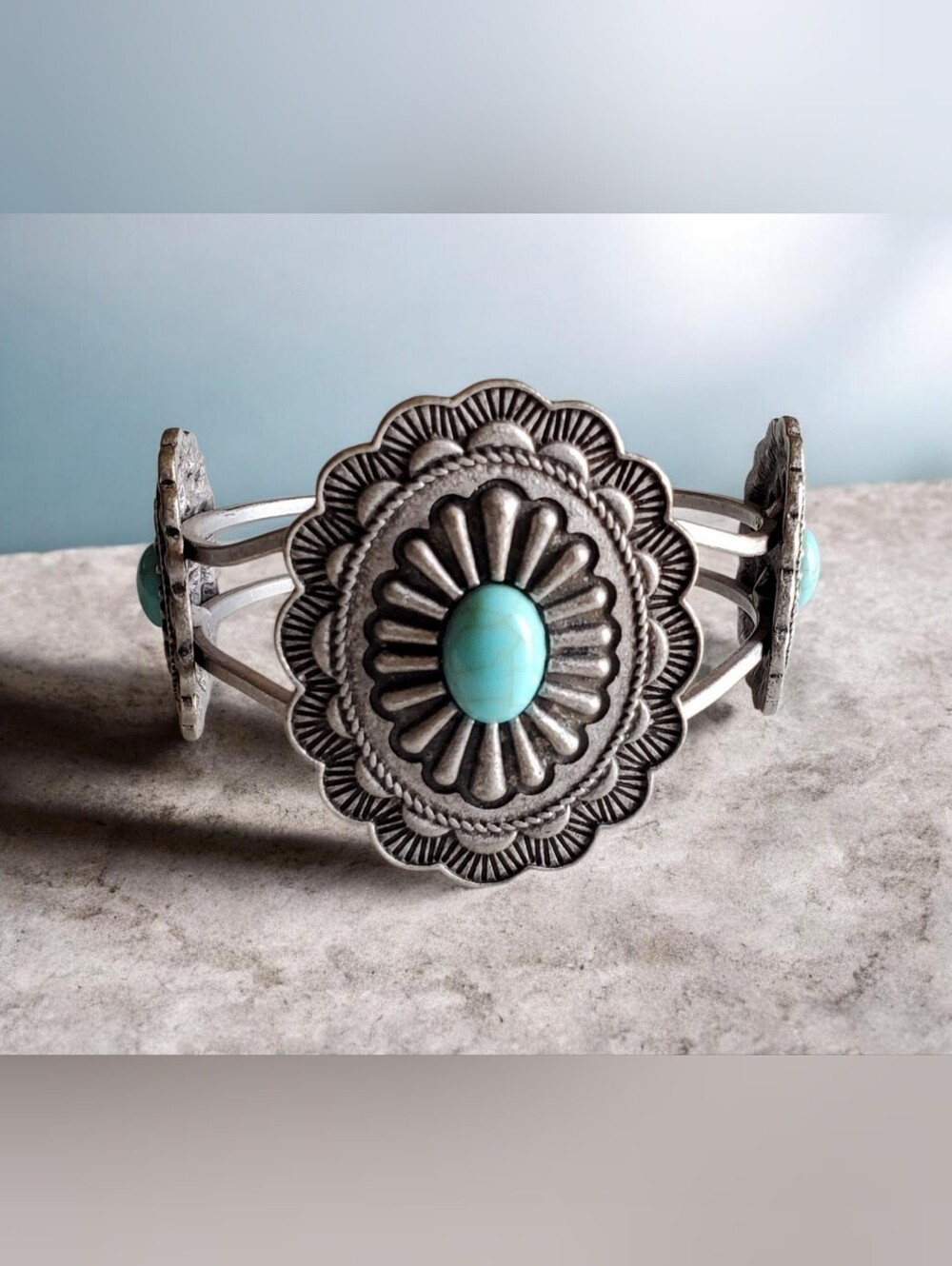 Vintage Isnpired Western Look Concho Cuff